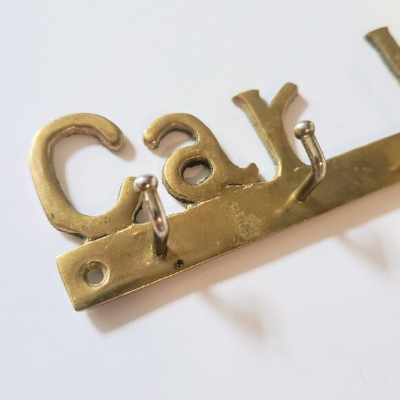 Vintage 1970s "Car Keys" Brass Key Holder, Wall Mount, Made In Taiwan - Picture 6 of 8